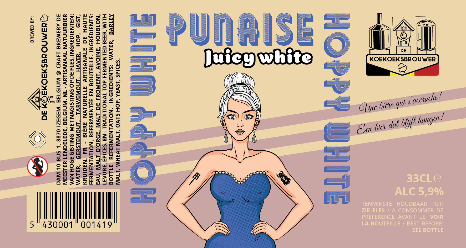 Punaise Juicy White etiket