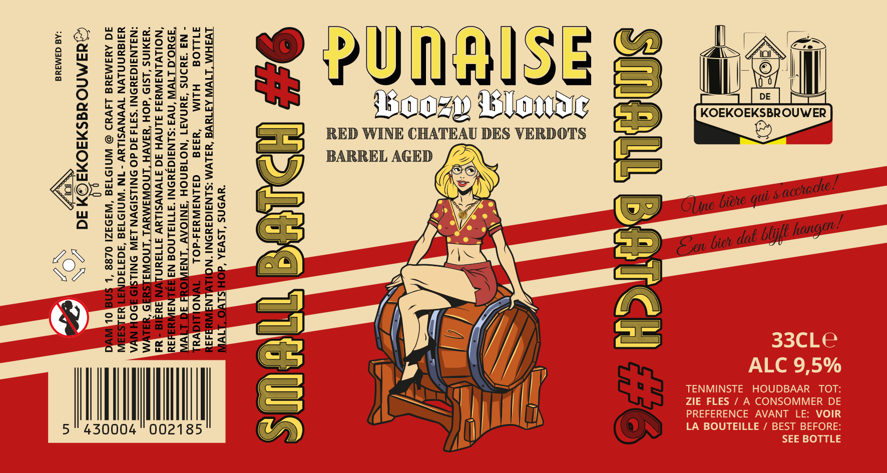 Small Batch #6 – Boozy Blonde Red Wine Barrel Aged etiket